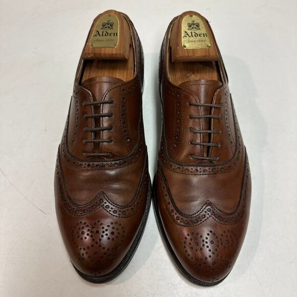 VERY GOOD Cole Haan Oxford Wingtip Cap Toe Bal Brogue Brown Made in USA 9 main image 8